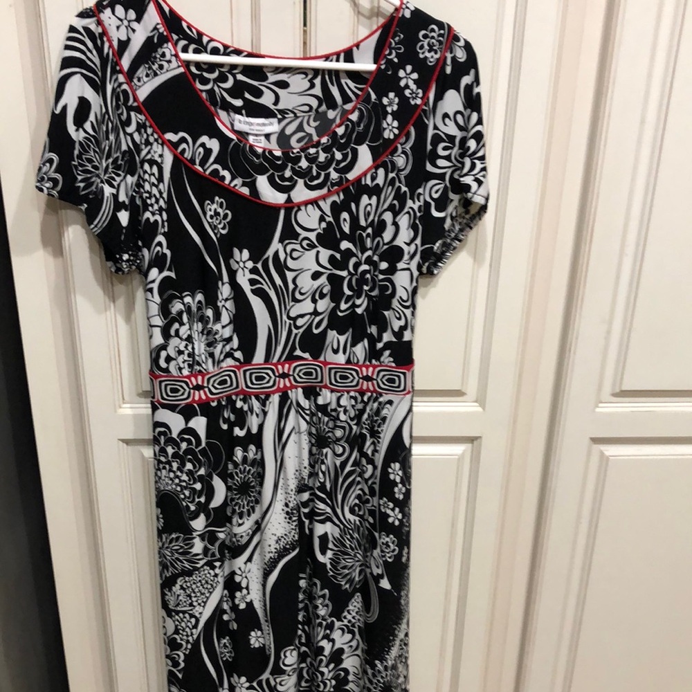 Floral Black and White Dress
